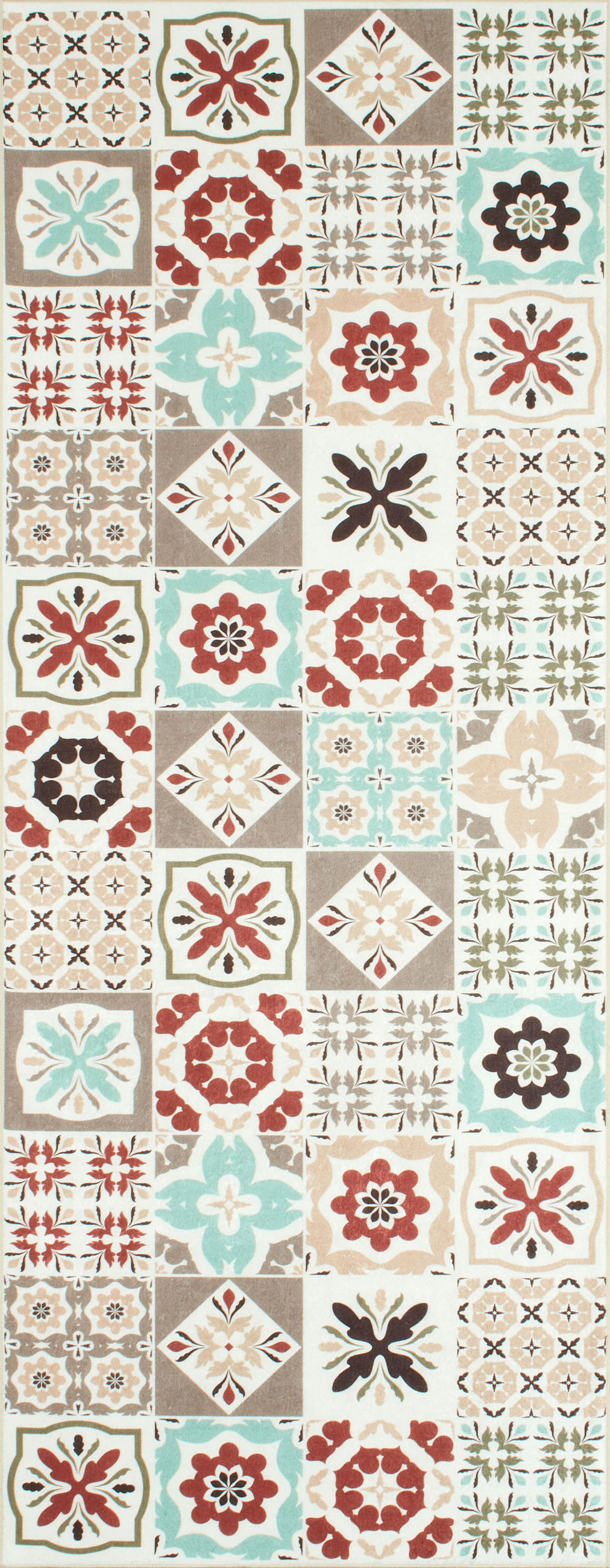 KÜCHENTEPPICH mit mehrfarbigem Zementfliesenmuster Azulejo 70x180 cm - Multicolor, Textil (70/180cm) - Nazar Rugs