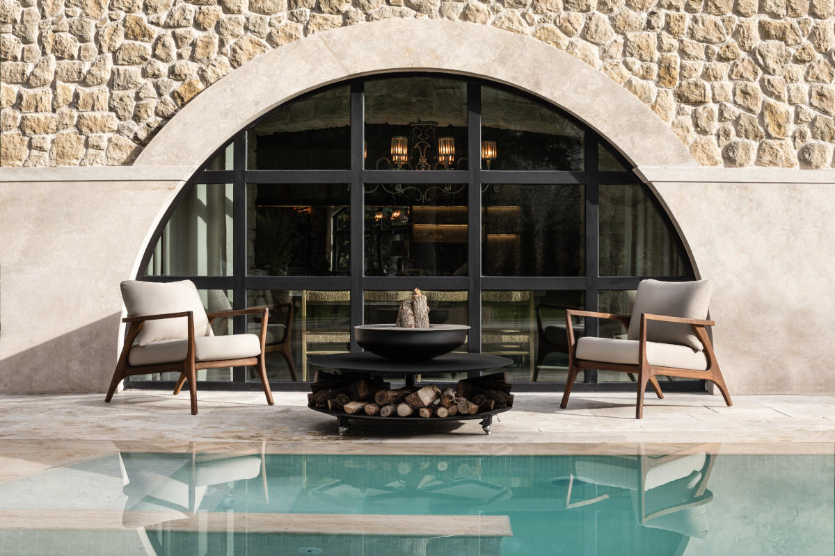 FEUERSCHALE mit Grillring SINA Corten 120 x 120 x 45 cm 68 kg aus Cortenstahl - Kupferfarben, Metall (120/45/120cm) - The Favilla