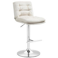 BARHOCKER Samt creme - Chromfarben/Creme, Textil/Metall (42/94/56cm) - CLP