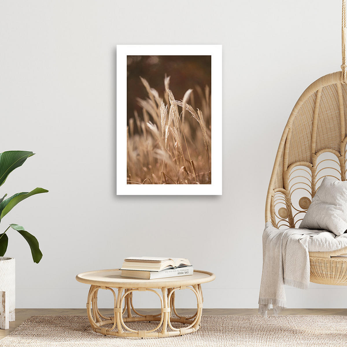 WANDBILD trockenes gras auf der wiese - Beige, Textil (40/60cm) - Feeby