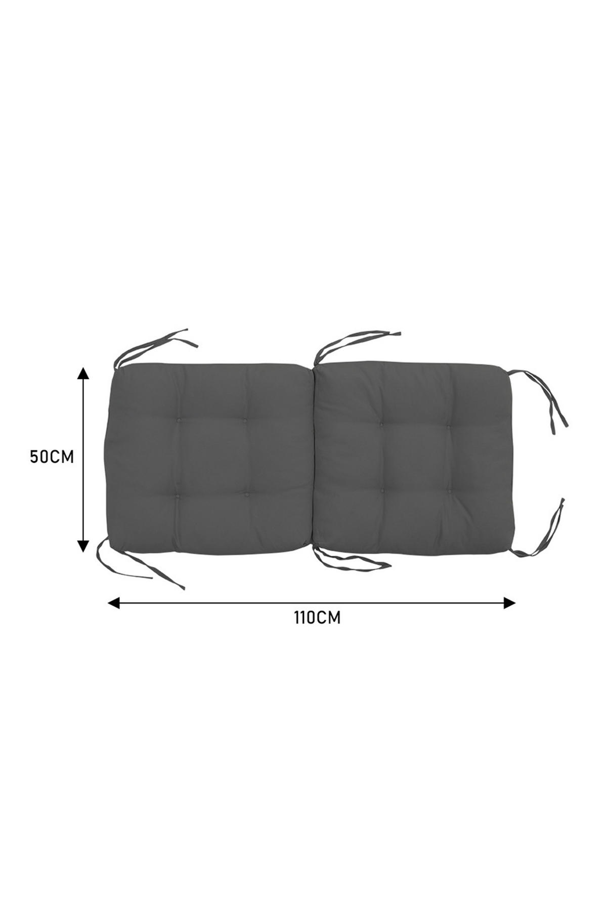 GARTENSTUHLAUFLAGE aus Polyester in Dunkelgrau mit tiefer Sitzfläche für Innen- und Außenmöbel 110 cm L x 50 cm - Dunkelgrau, Textil (50/110cm) - Livingandhome