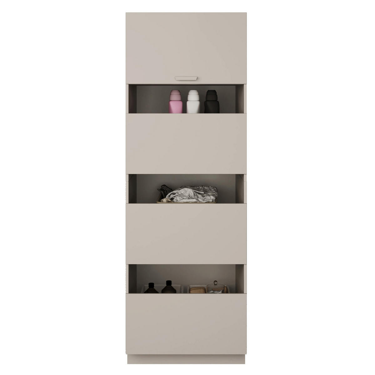 BADEZIMMER-HOCHSCHRANK Holv Kaschmirgrau 68 cm - Taupe, Holzwerkstoff/Metall (67.5/200/66cm) - Selsey