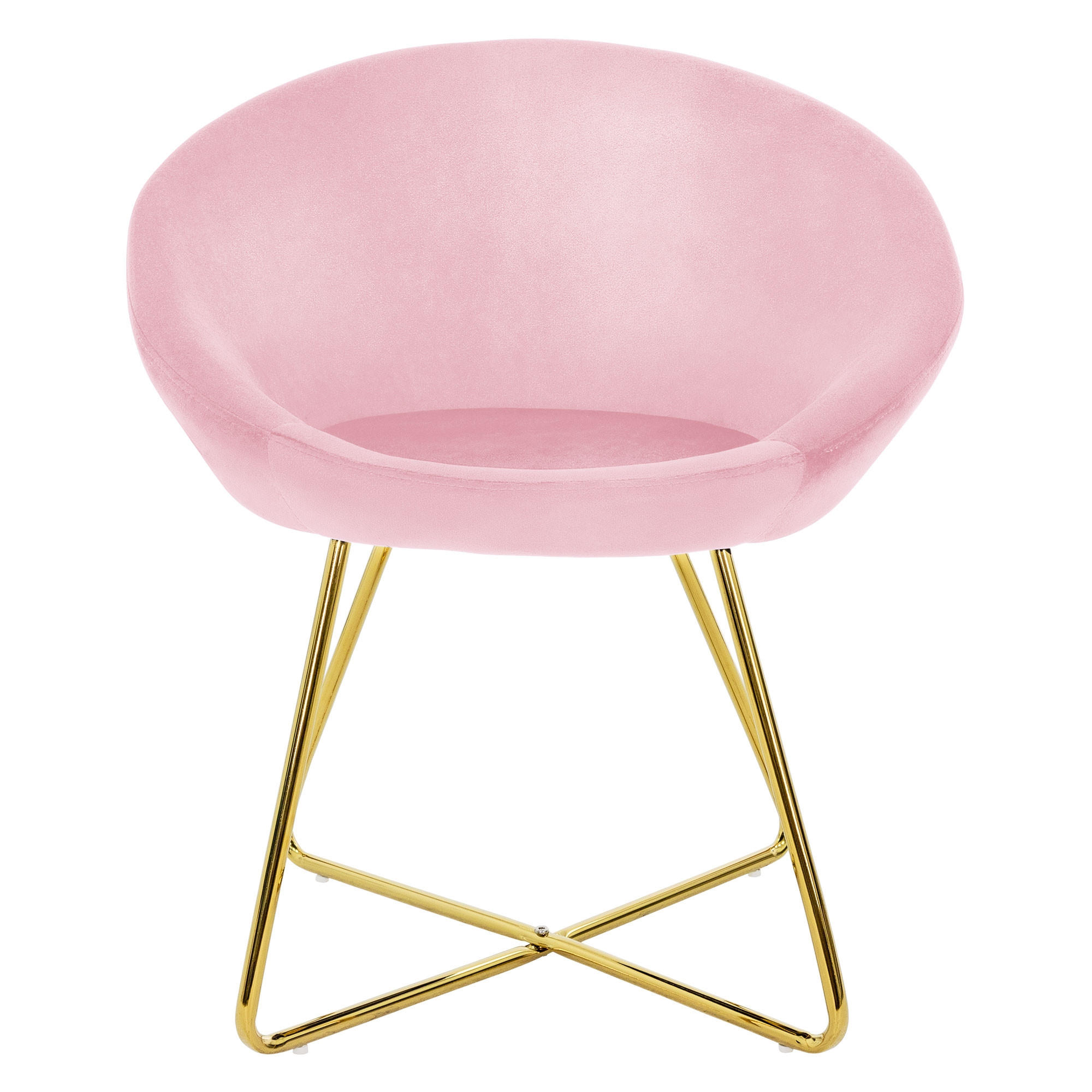 STUHL Samt rose - Pink, Metall (58/74/65cm) - ML-DESIGN