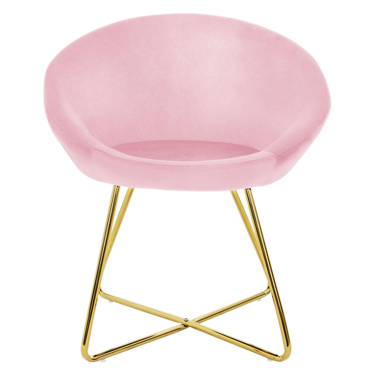 STUHL Samt rose - Pink, Metall (58/74/65cm) - ML-DESIGN