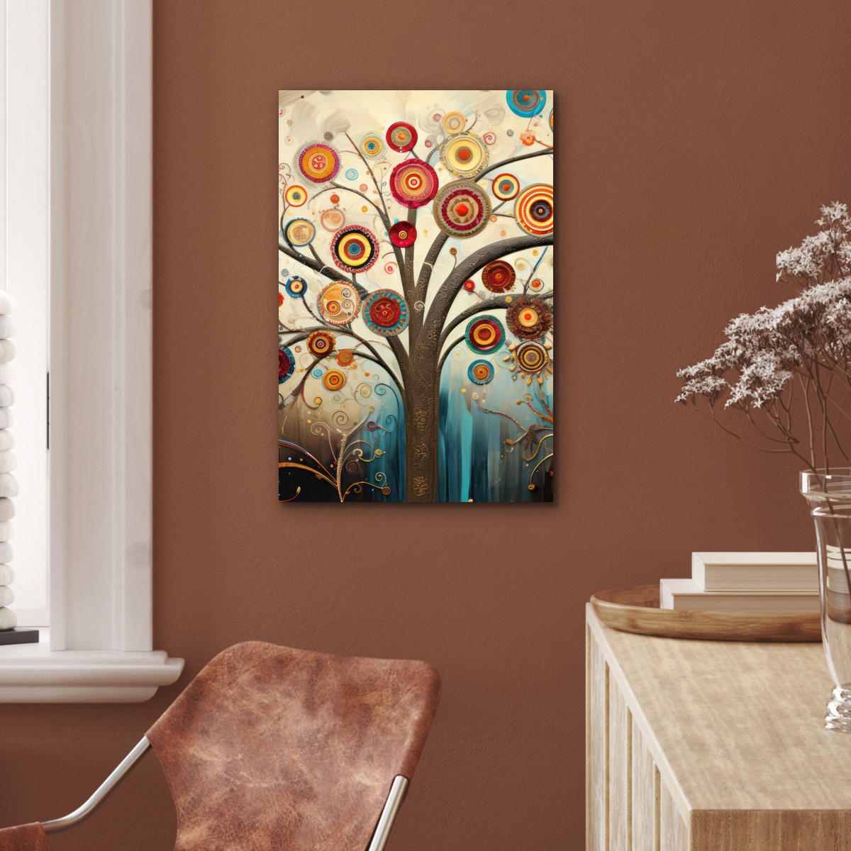 METALLBILD Baum - Baum des Lebens - Farbe 40x60 cm - Braun, Metall (40/60cm) - MuchoWow