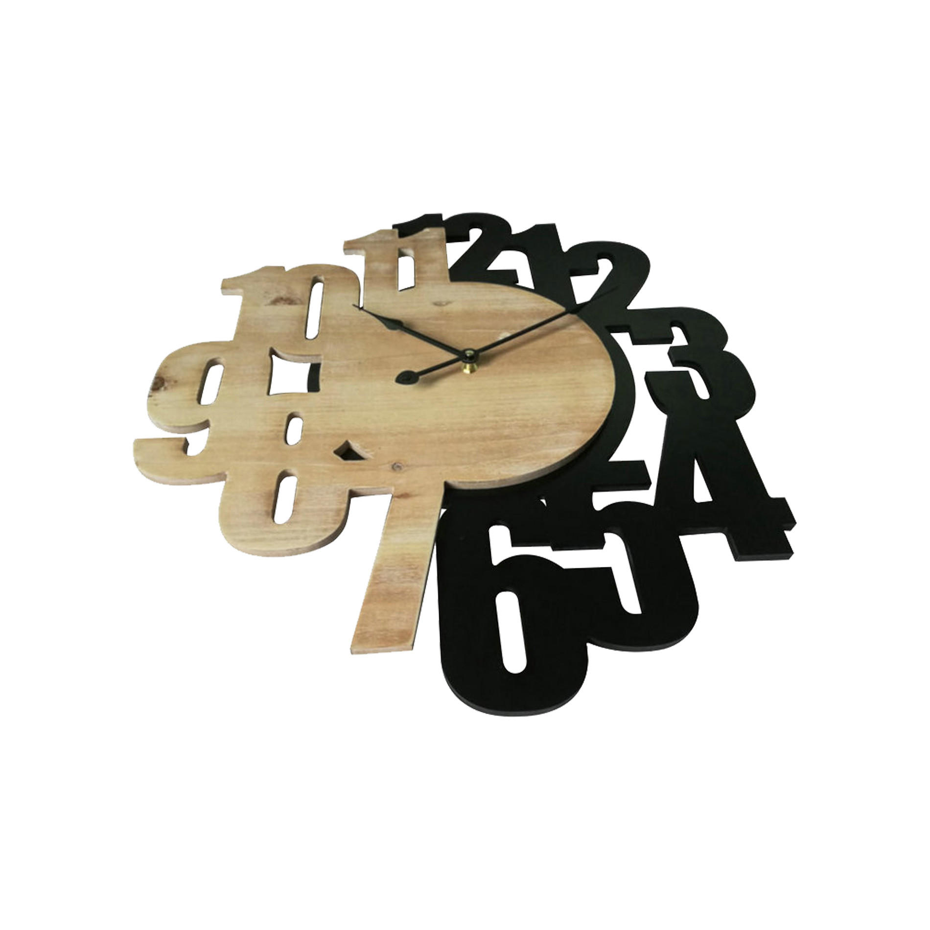 WANDUHR Schwarz 5/50/57 cm - Schwarz, Holzwerkstoff (5/57/50cm) - Mobili Rebecca