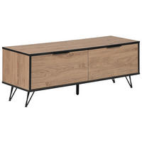 TV-MÖBEL Hellbraun, Schwarz HALSTON 40/120/46 cm - Hellbraun, Holzwerkstoff (120/46/40cm) - Beliani