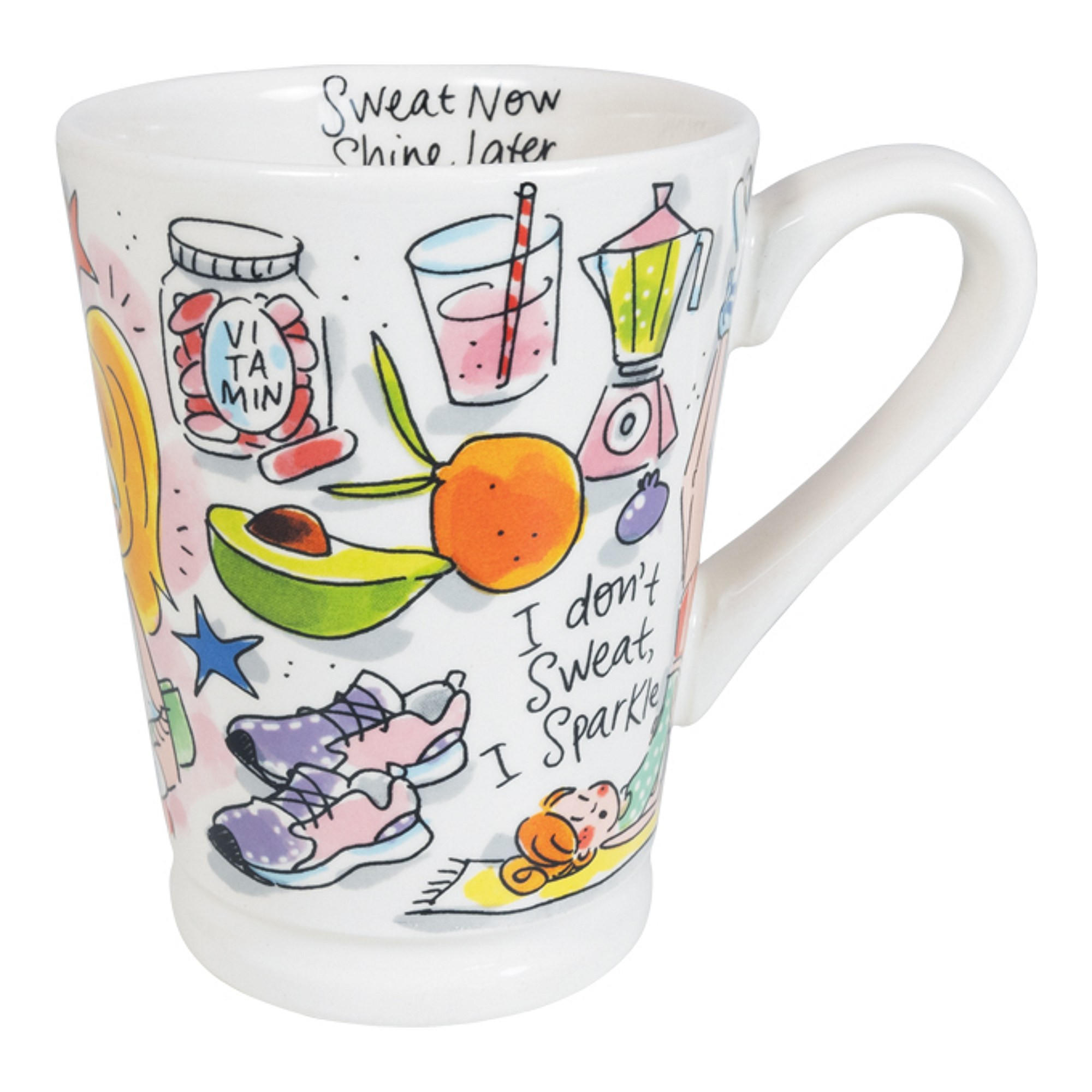 MAZAGRAN-BECHER Sportliches Mädchen in Bunt - 500 ml - Multicolor, Keramik (0.5L) - Blond Amsterdam