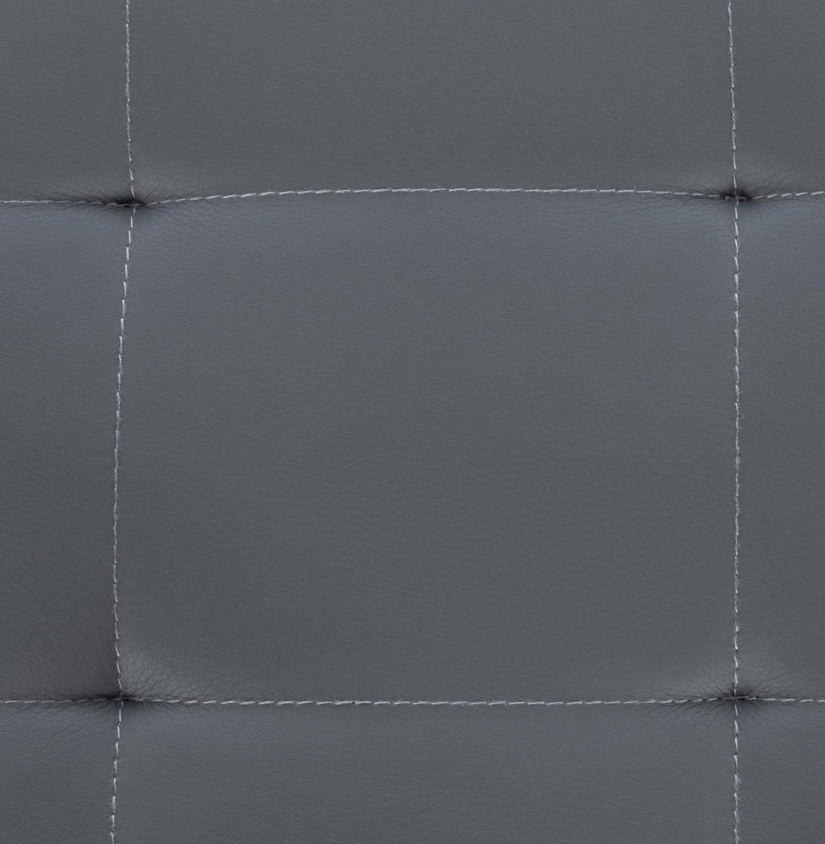 HOCKER Lederlook grau - Edelstahlfarben/Grau, Textil/Metall (40/48/40cm) - CLP