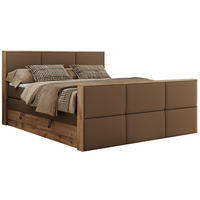 BOXSPRINGBETT ALBERO 2 KING DUO 120/200 Braun Kunstleder - H3 - Braun, Holz/Textil (120/200cm) - MKS