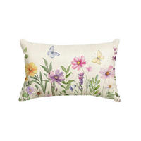 ZIERKISSENBEZUG Blumen Schmetterling 30 x 50 cm - Multicolor, Textil (30/50cm)