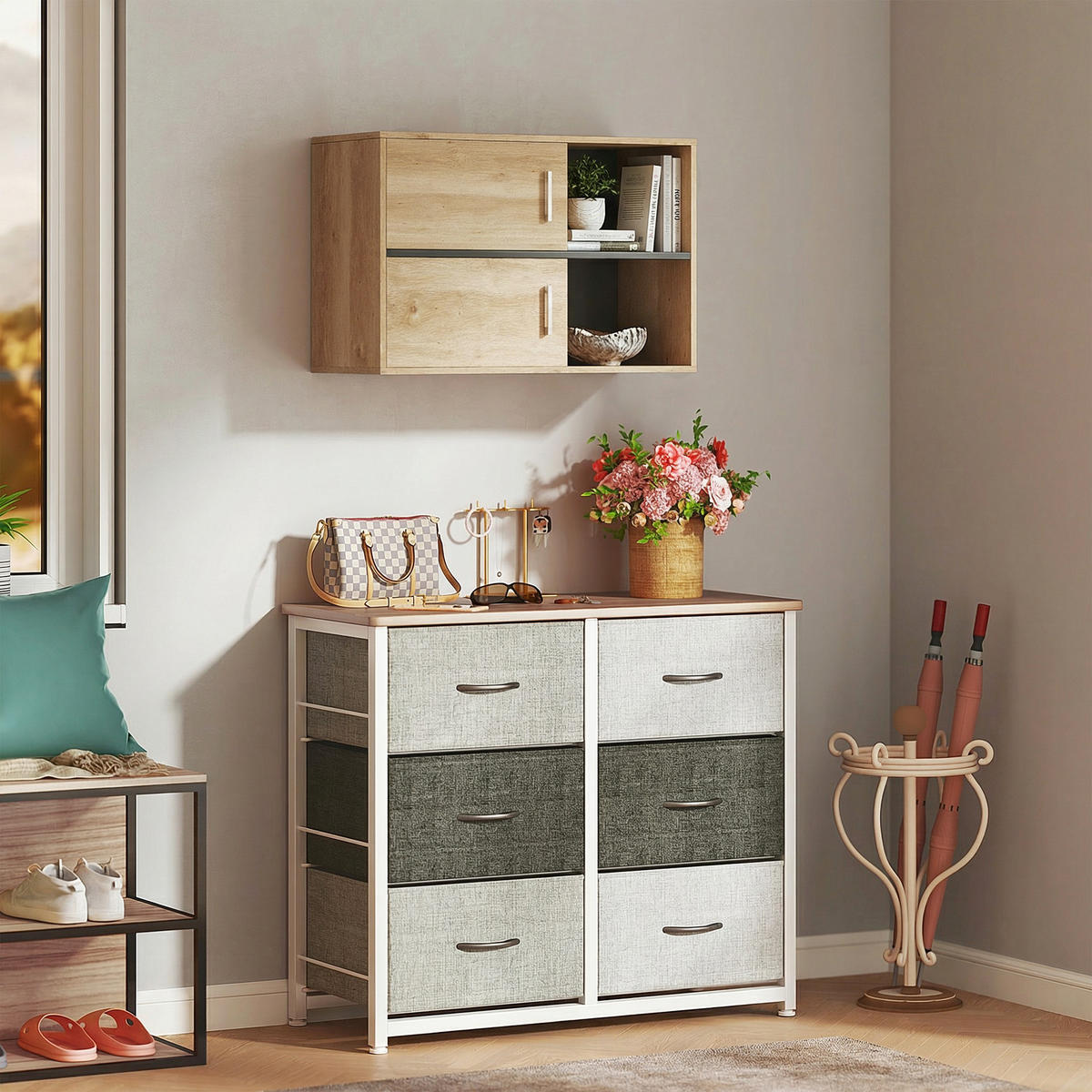 HÄNGESCHRANK Naturholz 1 Stück - Beige, Kunststoff (80/57.5/35cm) - GiPP