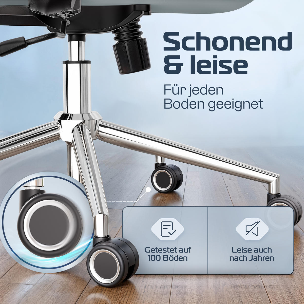 BÜROSTUHL BrightSeat Anthrazit - Anthrazit/Silberfarben, Kunststoff/Textil (70/142/70cm) - Clouvou