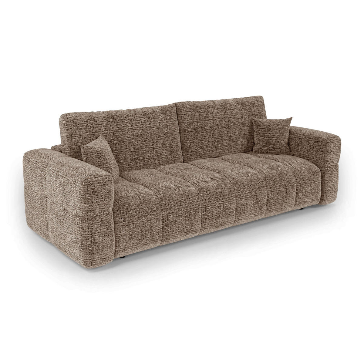 SCHLAFSOFA mit Stauraum VIBE Kettgewebe mit weichem Griff Braun 247cm - Braun, Textil (247/90/102cm) - Premium Interiors