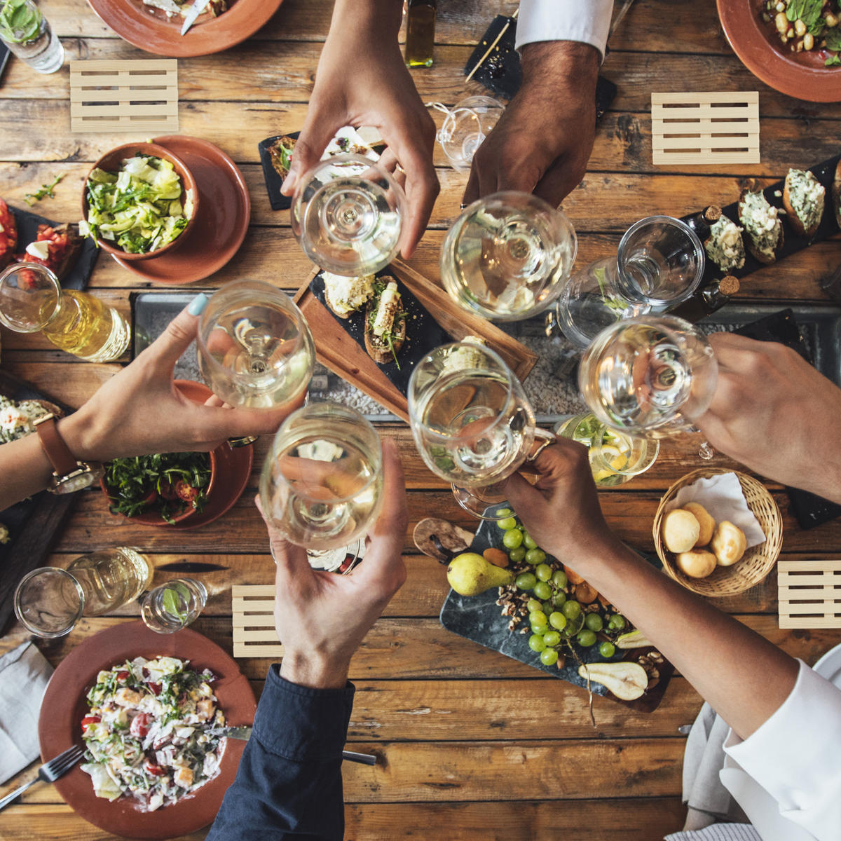 6xUNTERSETZER - Hellbraun, Holz (12/8cm) - Relaxdays