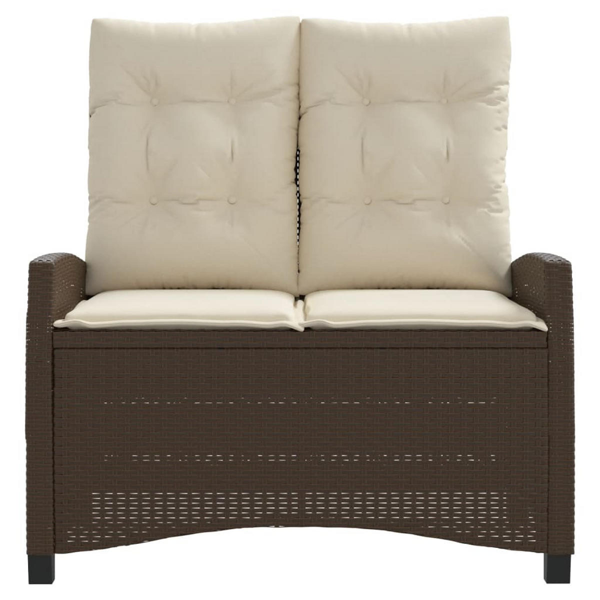 GARTENBANK Verstellbar mit Kissen Braun Poly Rattan - Braun, Kunststoff (105/93/66cm) - furnicato