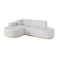 ECKSOFA Ottomane Links MARI-L1-v1 - 243x171x83 cm Weiß Bouclé - Weiß, Holzwerkstoff/Textil (243/171cm) - ALTDECOR