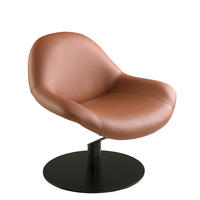 SESSEL drehbar Braun Schwarz 86/83/79 cm - Schwarz/Braun, Leder (86/79/83cm) - ANGEL CERDA