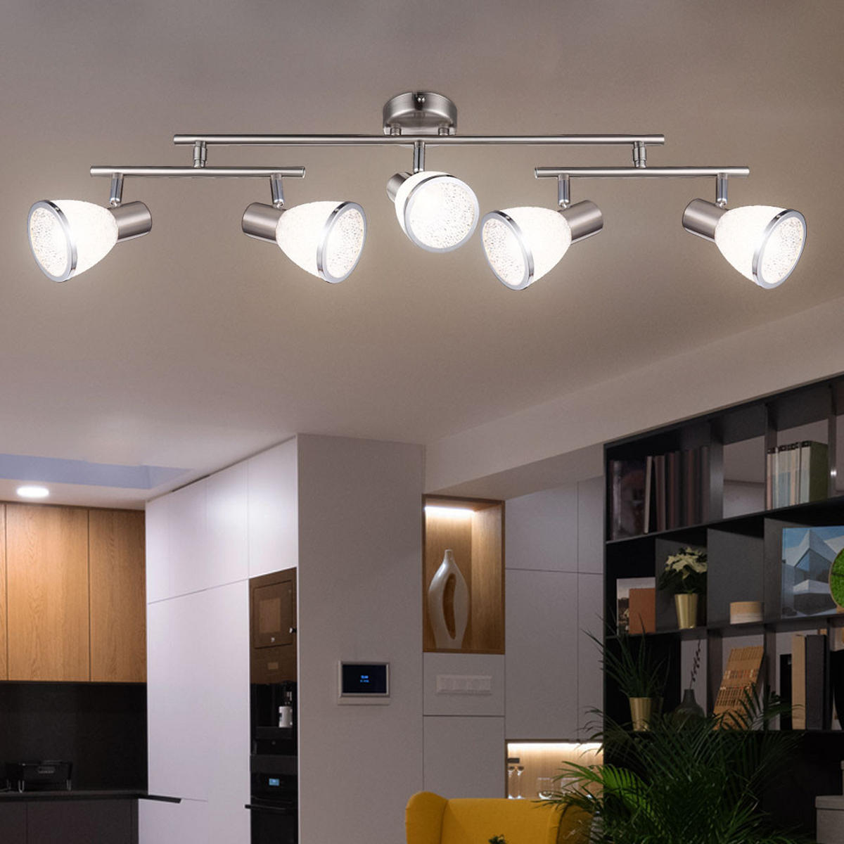 LED DECKENLEUCHTE Acryl Silber matt - Silberfarben, Metall (74/74/18.5cm) - Globo Lighting