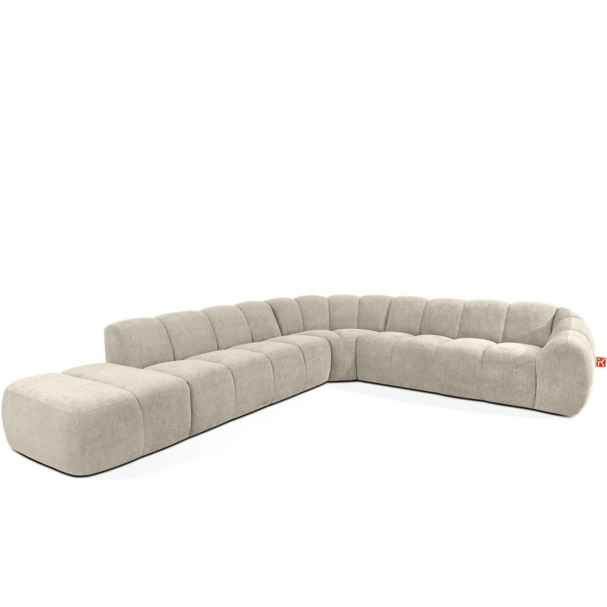 ECKSOFA LINKS FLAVA, Ecru - Ecru, Holz/Holzwerkstoff (310/354cm) - KONSIMO®