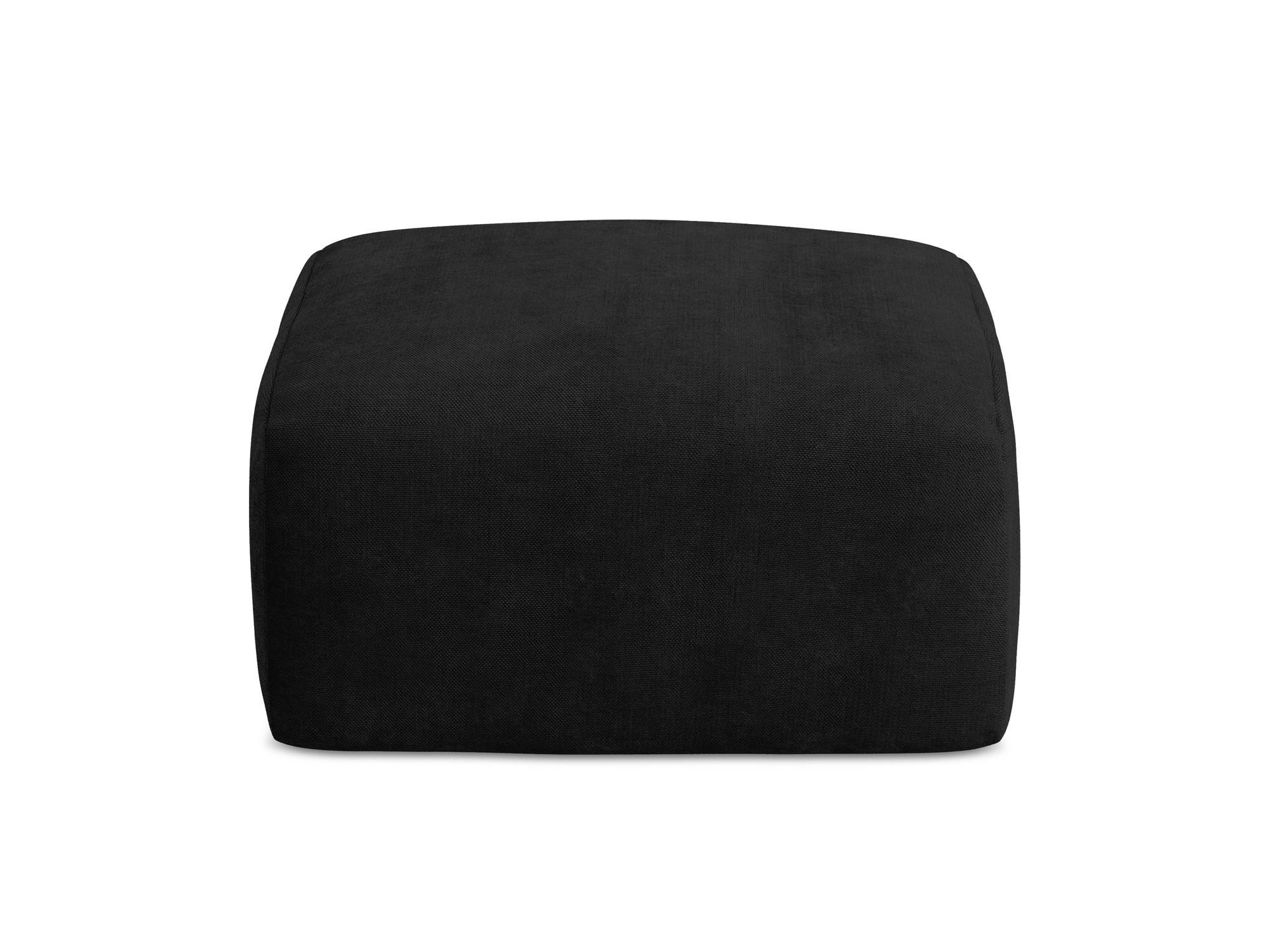 POUF Chenille Stoff Schwarz - Schwarz, Holzwerkstoff/Kunststoff (65/40/65cm) - Makamii