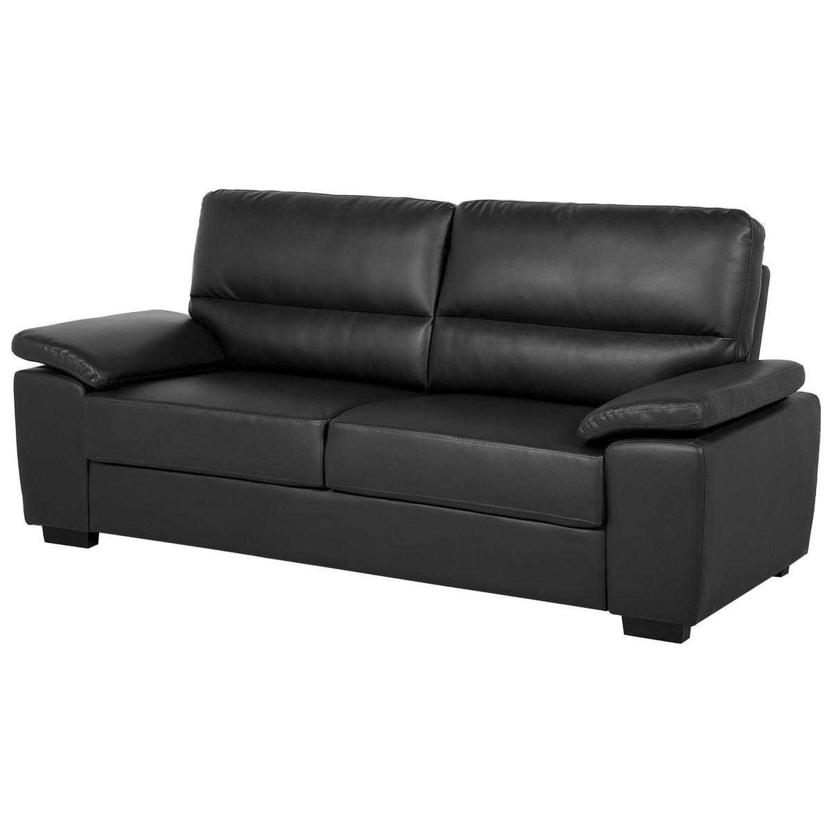5-SITZER SOFA SET Kunstleder Schwarz Vogar - Schwarz, Kunststoff (195/90/74cm) - Beliani