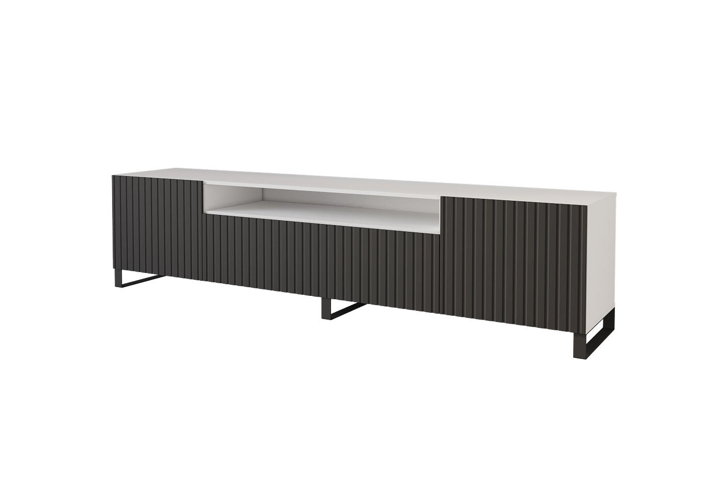 Altdecor Lowboard Schwarz, Weiß 200x53x41 cm