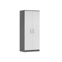 KINDERKLEIDERSCHRANK INGE 06 80/193/50 cm Weiß+Grau/Weiß - Weiß/Grau, Holzwerkstoff (80/192/50cm) - Deine Möbel 24
