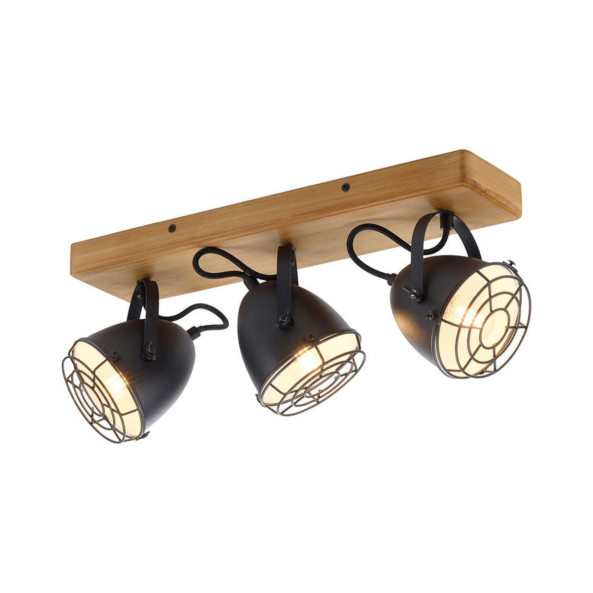 LED DECKENLEUCHTE Metall Holzoptik Braun - Braun, Holz (46/17/20cm)