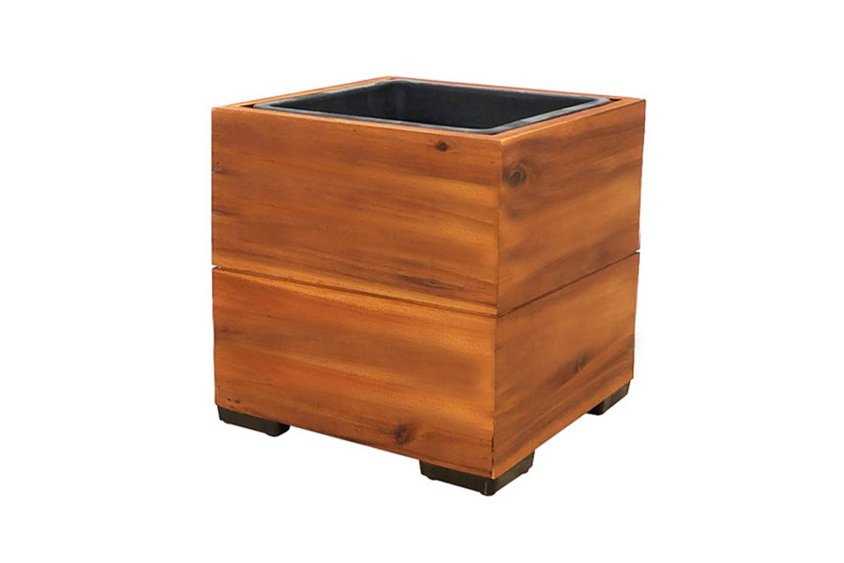 PFLANZKASTEN Colorado 1, 28x28 cm, Akazienholz, Braun - Braun, Holz (28/28/28cm) - dasmöbelwerk