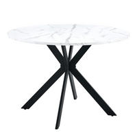 ESSTISCH Marmoroptik Weiß/Schwarz 110/110/76 cm - Schwarz, Holz (110/110/76cm) - PANGIVO