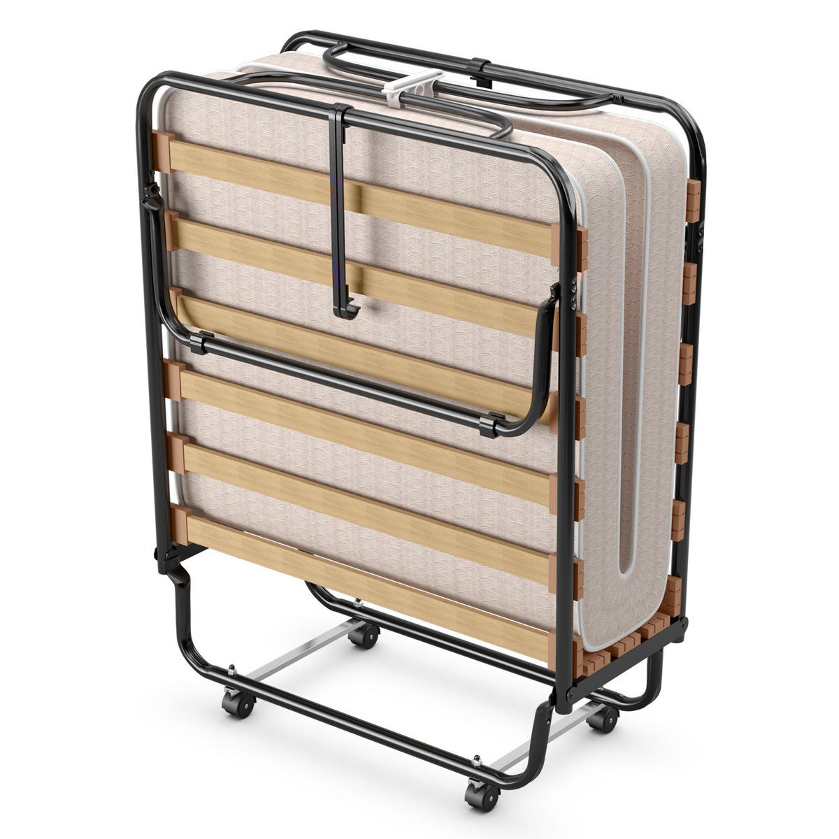 GASTEBETT Beige - Beige, Metall - COSTWAY