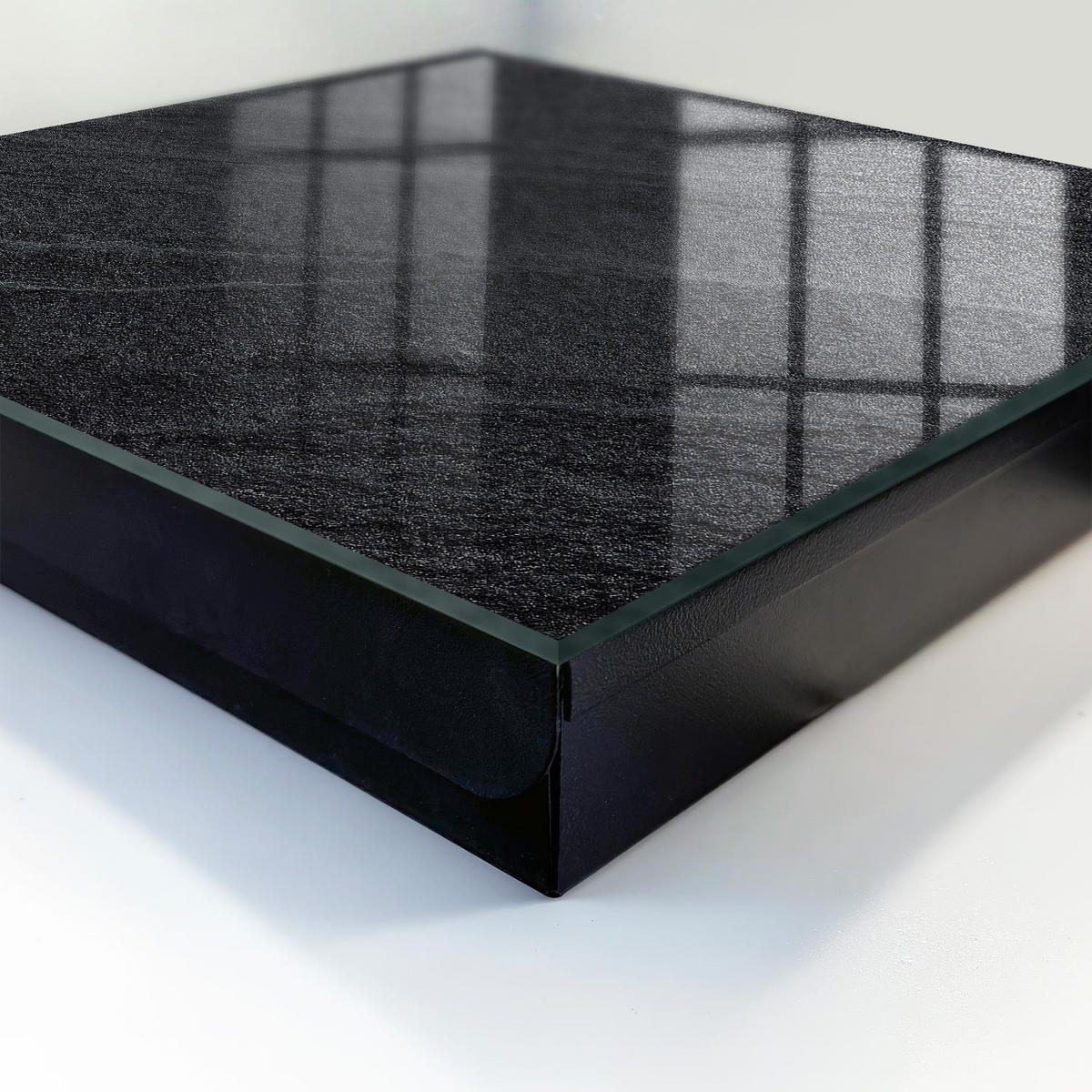 SCHLÜSSELBOX Schwarz 30x30 cm- Türöffnung nach rechts - Steinstruktur - Schwarz, Metall (30/30/5cm) - TULUP