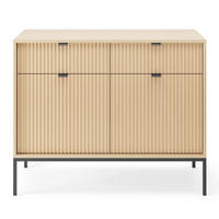 KOMODA Vellore Dekor dub Vicenza s černou podnoží 104 cm - černá/béžová, kov/kompozitní dřevo (104/83/39cm) - Selsey