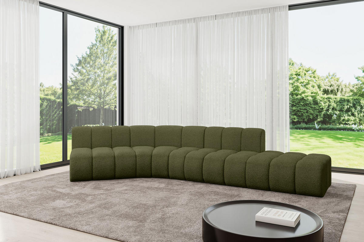 ECKSOFA modulares Sofa Brilo-L1 - 380x174x70 cm Grün - Grün, Holzwerkstoff/Textil (380/174cm) - ALTDECOR