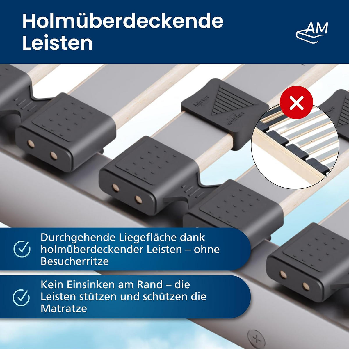 LATTENROST VERSTÄRKT 120/200 cm - Braun, Holz (120/200cm) - AM Qualitätsmatratzen