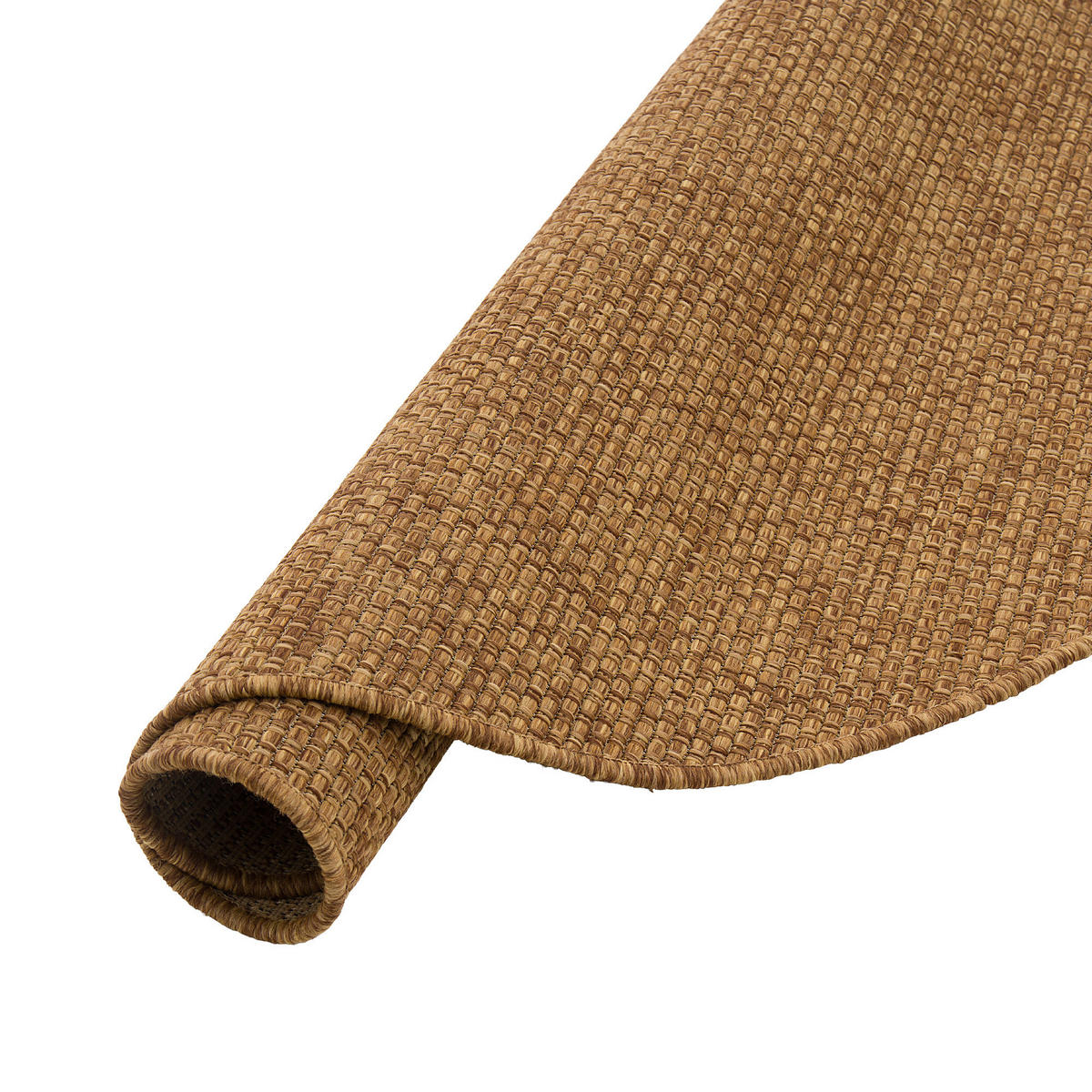 IN- & OUTDOOR FLACHGEWEBE TEPPICH PORTO RUND - Braun, Textil (100/100cm) - Snapstyle