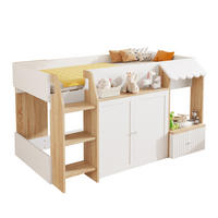 HOCHBETT 90/200 cm Weiß/Natur aus Holz mit Hausrahmen und Stauraum - Weiß, Holzwerkstoff (90/200cm) - OKMYHOME