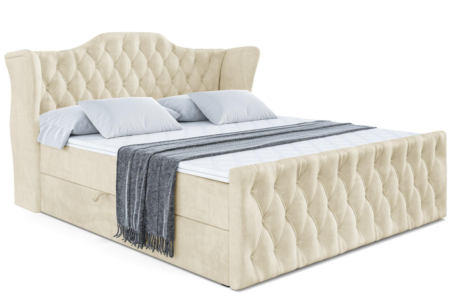 ALTDECOR AMERICKÁ postel VILA-Z – 200 x 200 cm – H3 – béžová