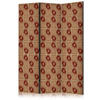PARAVENT Akustik 3-tlg 135x172 cm Abstraktion Boho Stil - Beige, Holz/Textil (135/172/3cm) - Muralo