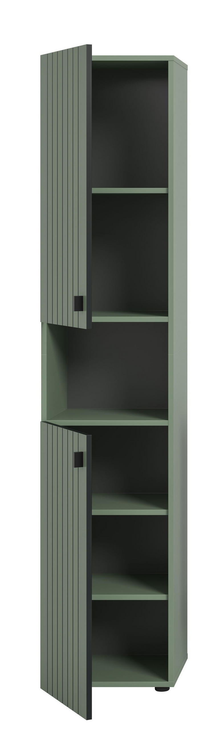 GARDEROBENSCHRANK STATION (B/H/T: ca. 40/192/37 cm) in Smoke Green/Smoke Green - Dunkelgrün, Holzwerkstoff (40/192/37cm)