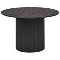 JÍDELNÍ STŮL Černý 120/120 cm Sheho - černá, kompozitní dřevo (120/120/75cm) - Beliani