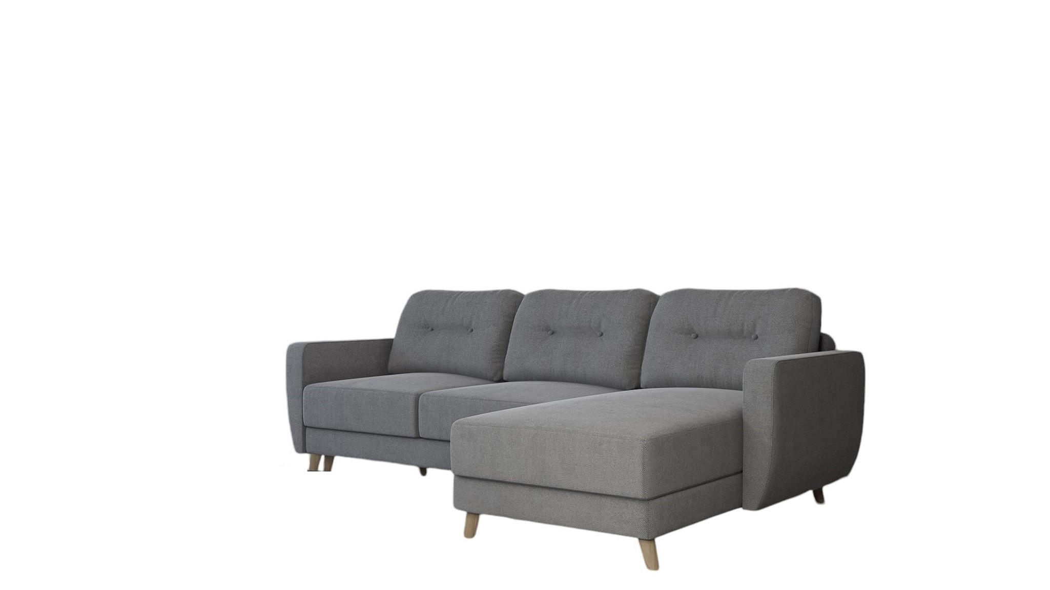 ECKSOFA Marlies In Sawana - Grau, Holzwerkstoff/Textil (233/140cm) - Fun Möbel
