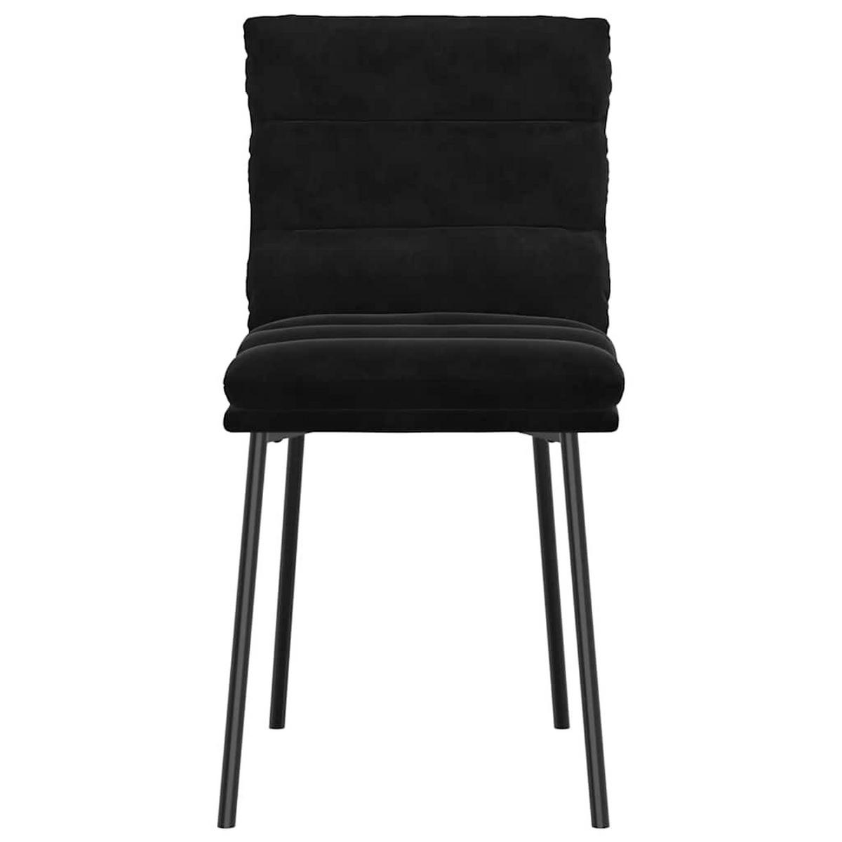 ESSZIMMERSTÜHLE 4 Stk. Schwarz Samt 45*54*83cm - Schwarz, Metall (45/83/54cm) - ZMH
