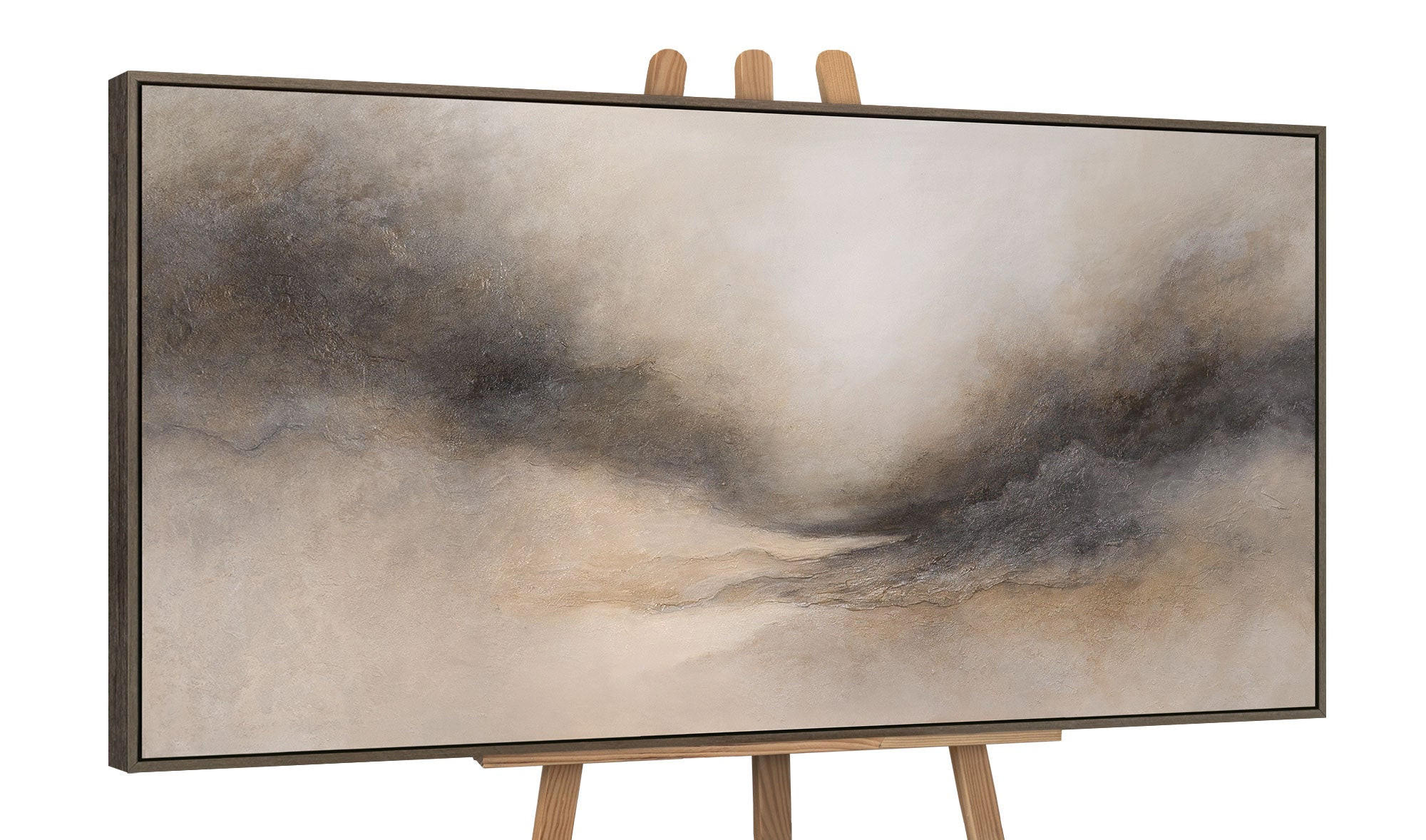 GEMÄLDE Nebliger Morgen Schattenfugenrahmen Grau 160x80 cm - Grau, Holz (160/80cm) - YS-art gallery