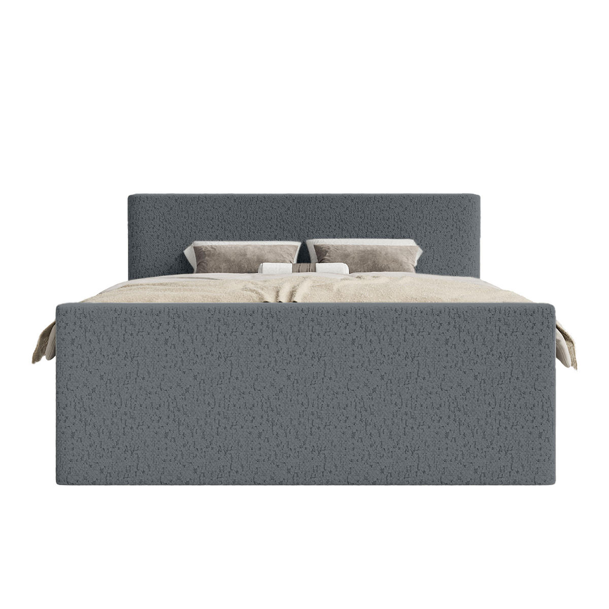 BOXSPRINGBETT Velipoja Premium 200x200 cm, Dunkelgrau - Dunkelgrau, Textil (200/200cm) - Fedve
