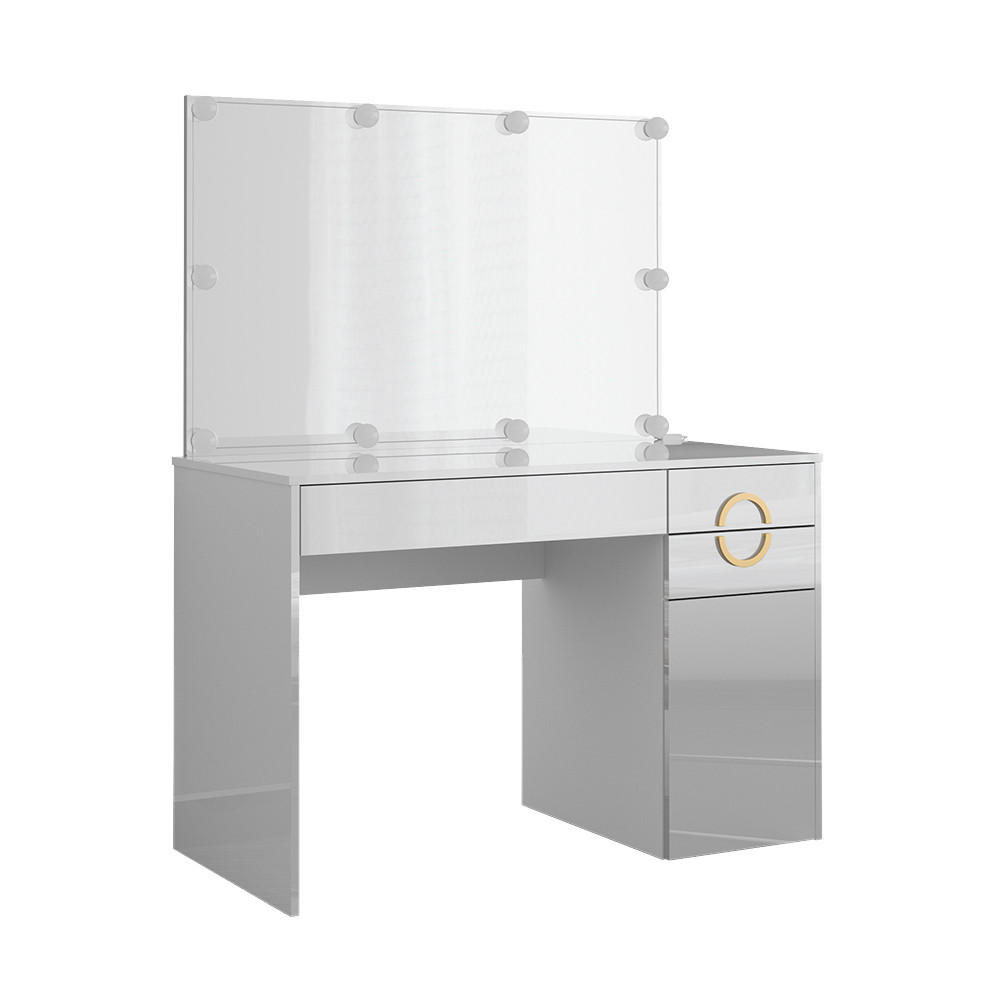SCHMINKTISCH Adela Weiß 115 cm mit LED Beleuchtung - Weiß, Holzwerkstoff (115/76.4/55cm) - Vicco