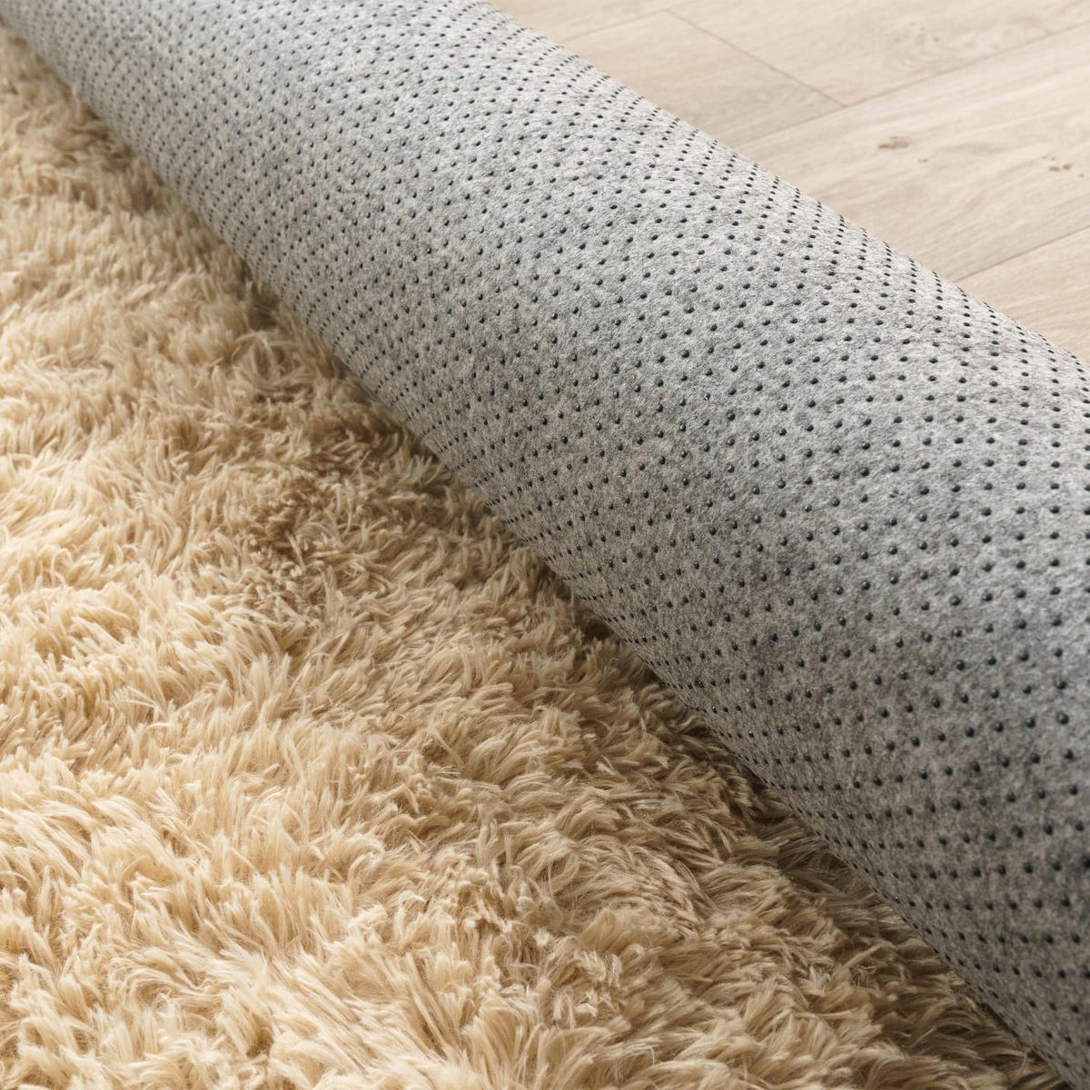 TEPPICH Hochflor Shaggy waschbar Unifarben Schlafzimmer schmutzabweisend Beige Rechteckig 140x200 - Beige, Textil (140/200cm) - KADIMA DESIGN