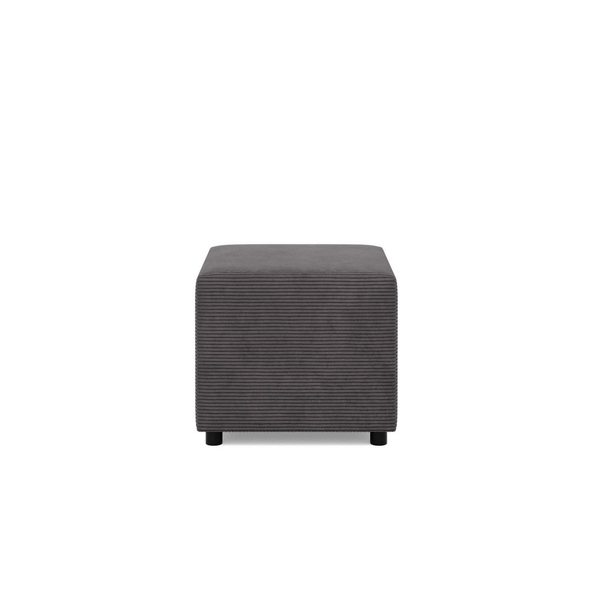 SITZPOUF 50 X 50 NEO, Cord - Dunkelgrau - Grau, Textil (51/40/51cm)