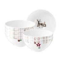 SCHÜSSEL Life Christmas weiß-braun ø 15,5 cm 6er Set - Weiß/Braun, Keramik (15.5cm) - Seltmann Weiden